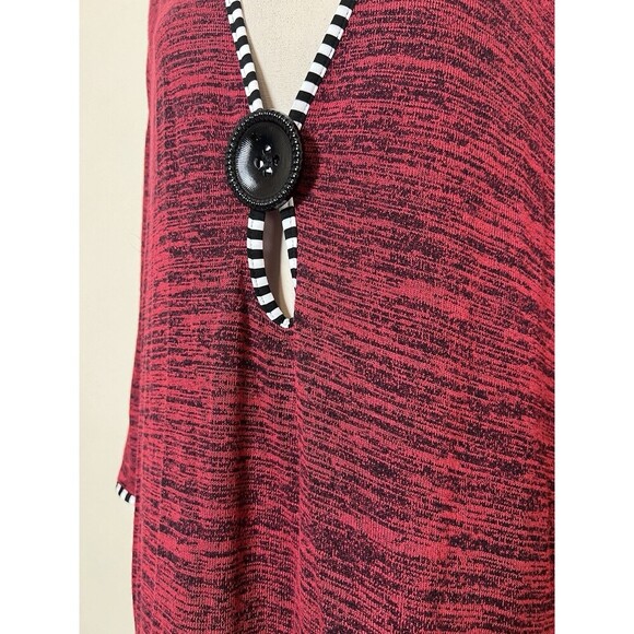 Aster by Firmiana Plus Size 3X Tunic Top Contrast Trim Asym Hem Lagenlook Boho - Picture 3 of 11